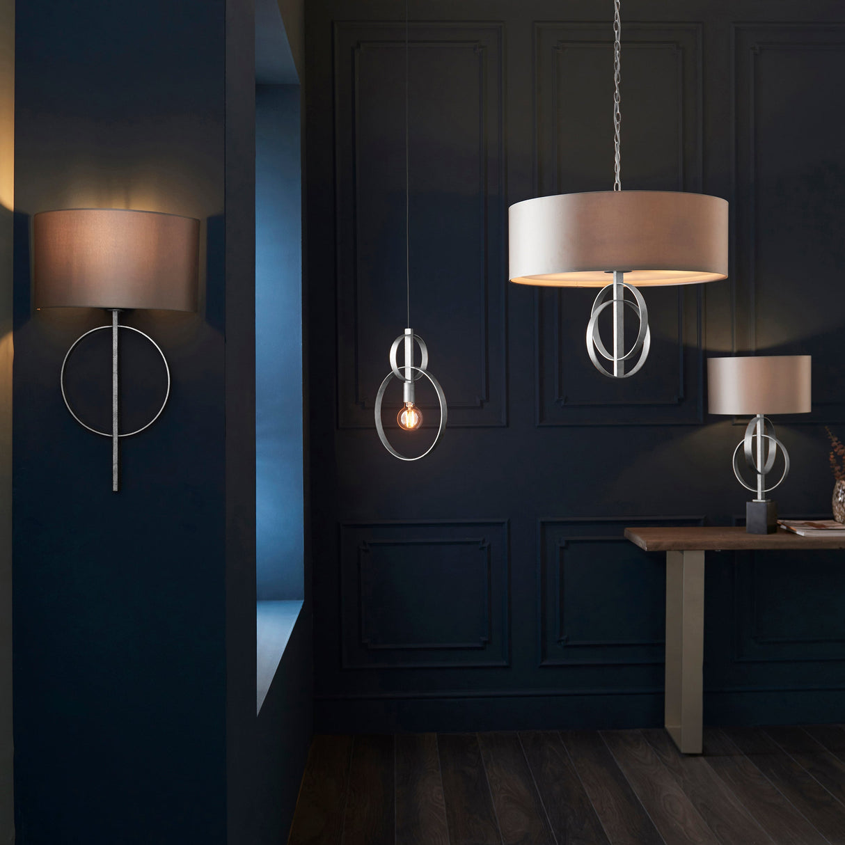 Amos Hatfield Wall Light Antique Silver & Mink – from Amos Lighting + Home