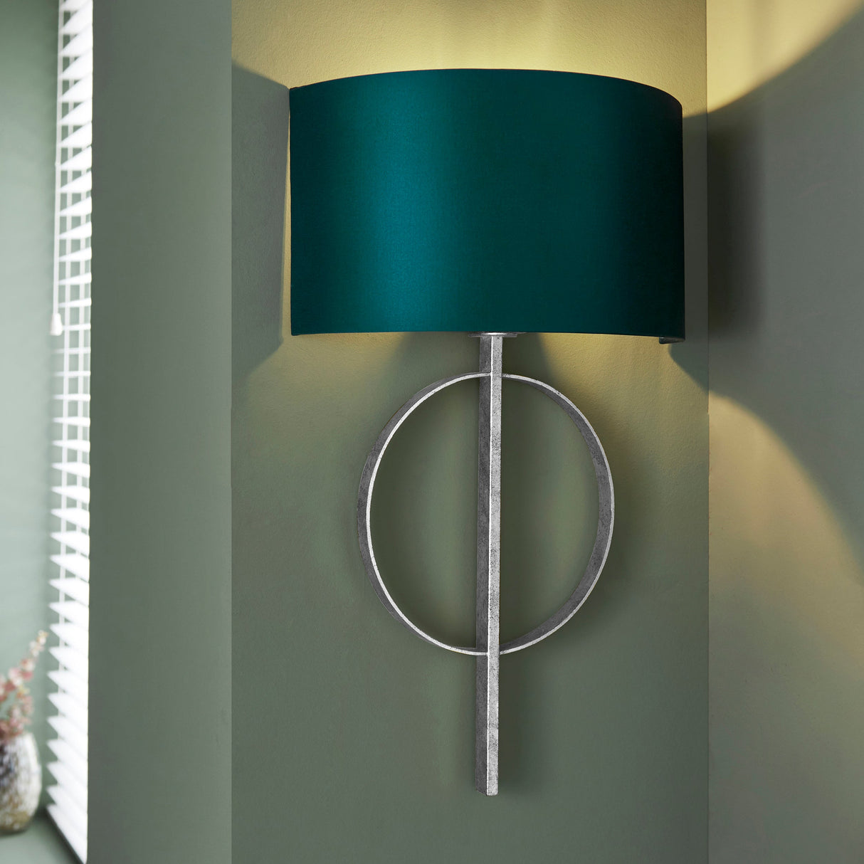 Amos Hatfield Wall Light Antique Silver & Teal – from Amos Lighting + Home