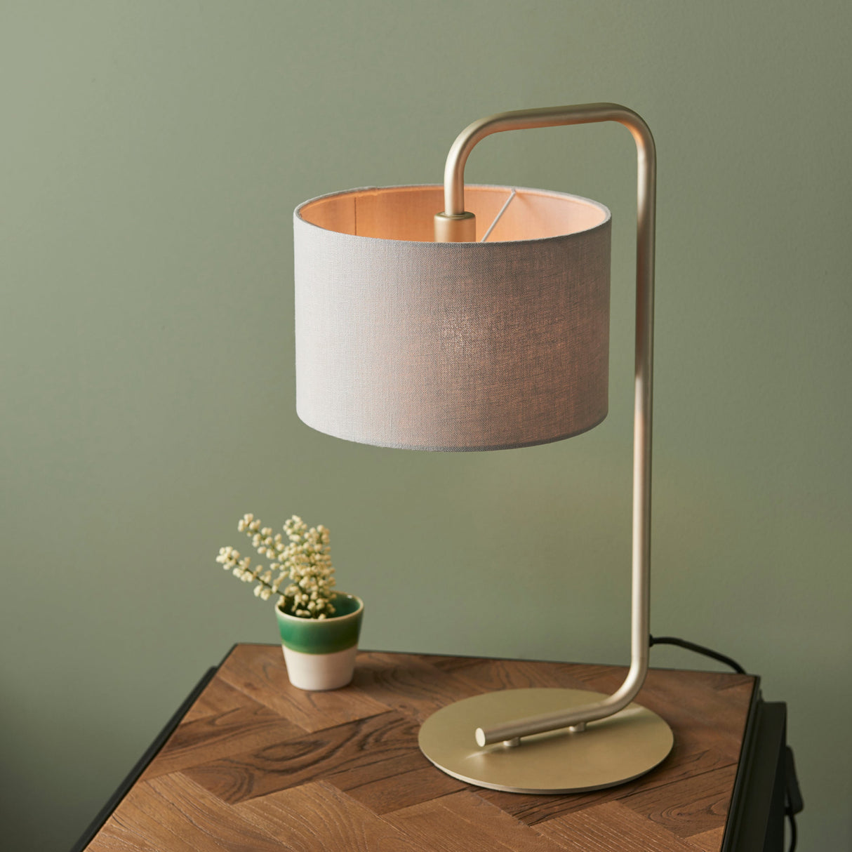 Amos Hybrid Table Lamp Satin Champagne – from Amos Lighting + Home
