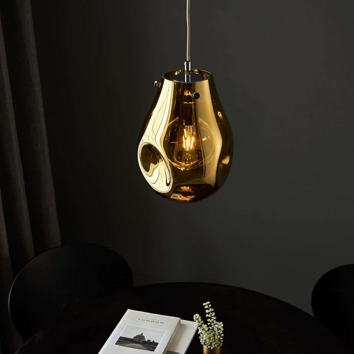 Amos Iris Pendant Gold Small – from Amos Lighting + Home