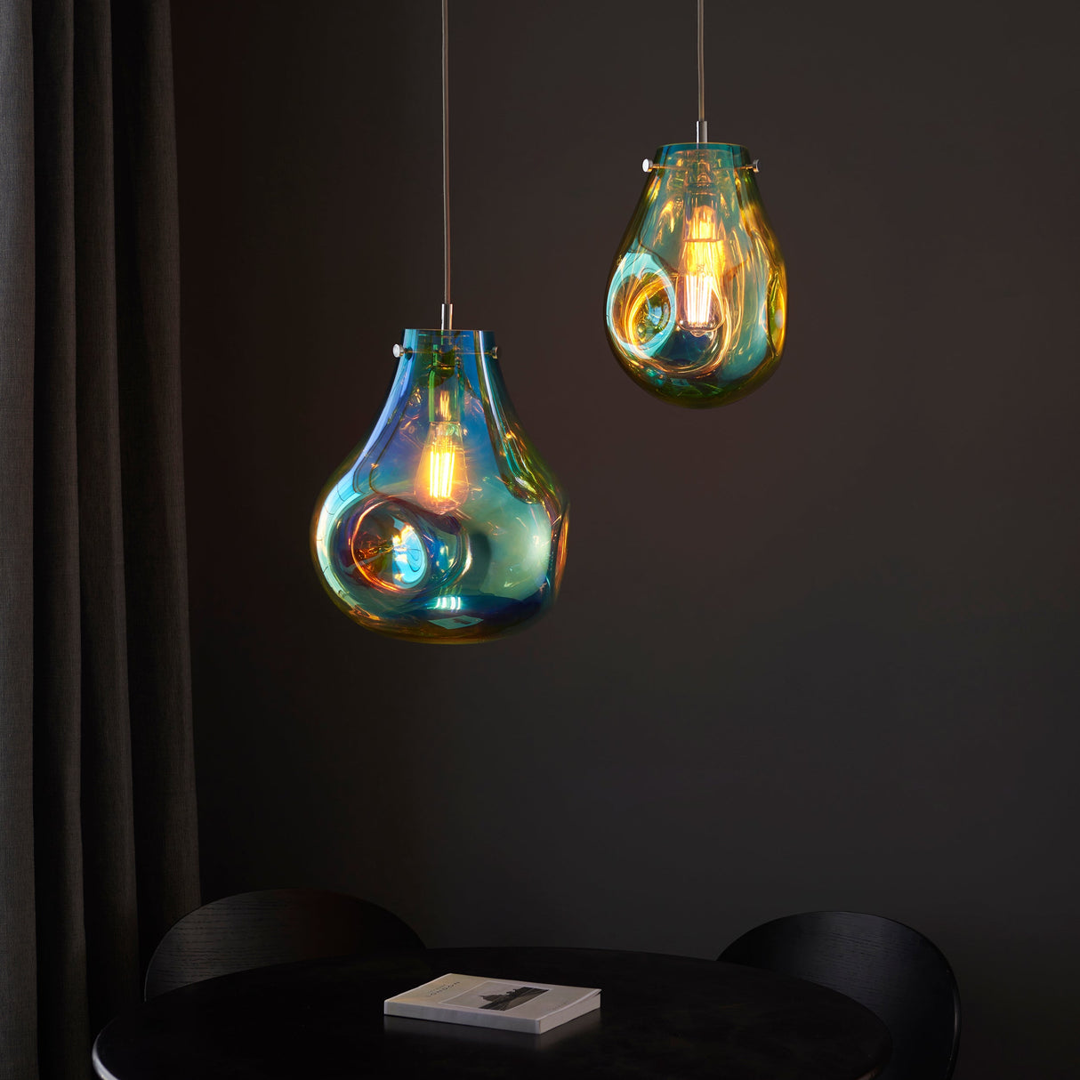 Amos Iris Pendant Petrol Large – from Amos Lighting + Home