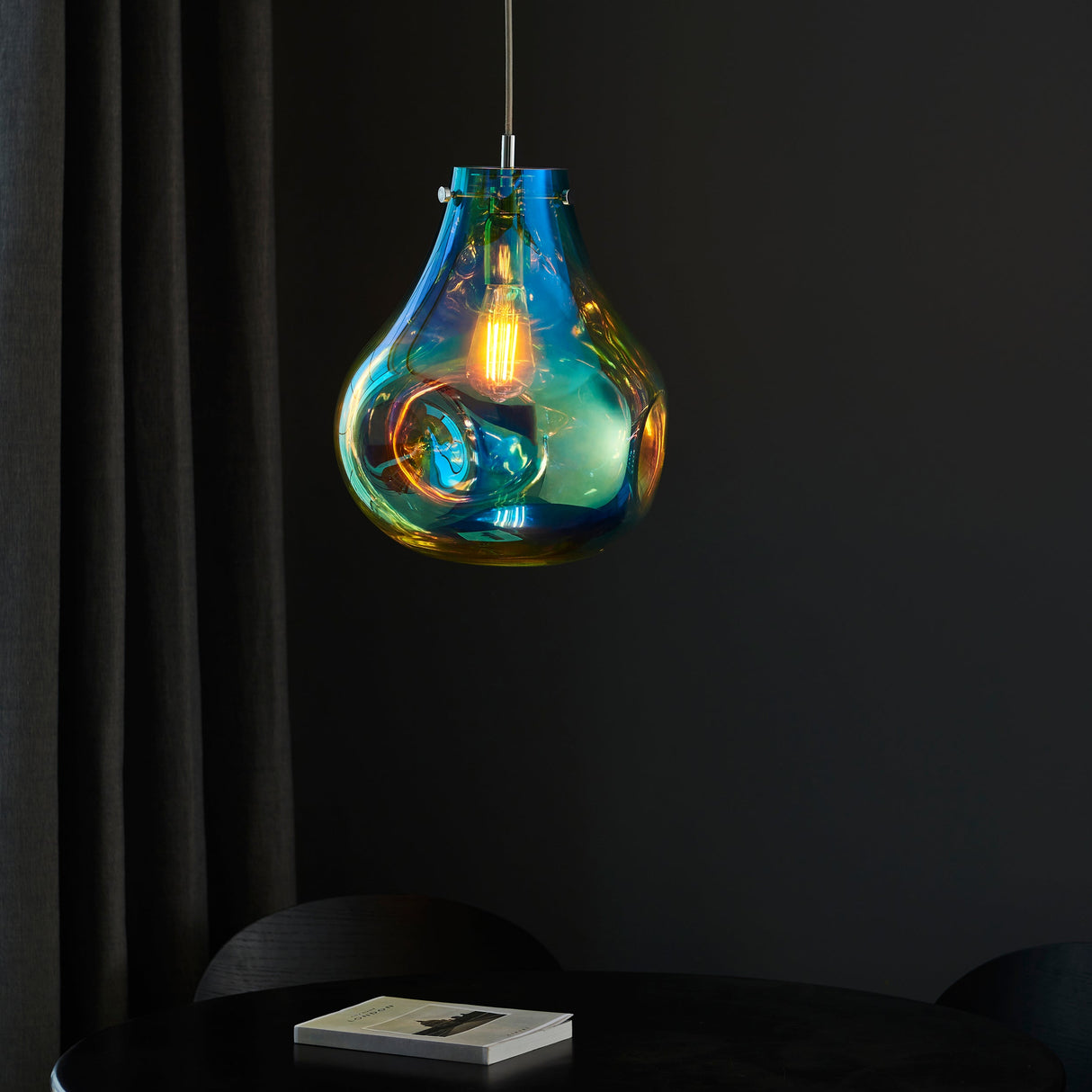 Amos Iris Pendant Petrol Large – from Amos Lighting + Home