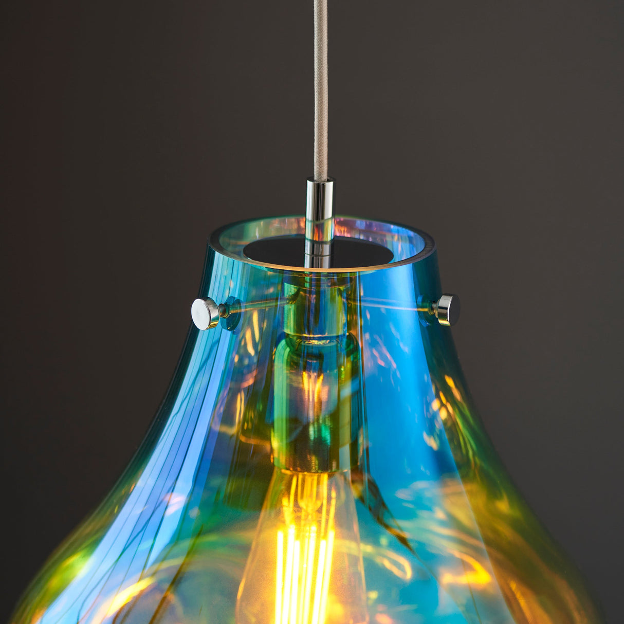 Amos Iris Pendant Petrol Large – from Amos Lighting + Home