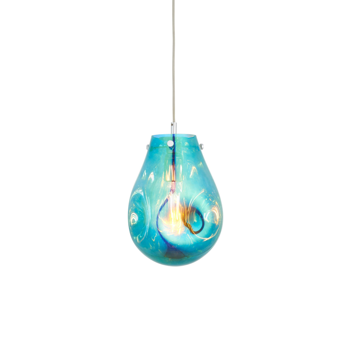 Amos Iris Pendant Petrol Small – from Amos Lighting + Home