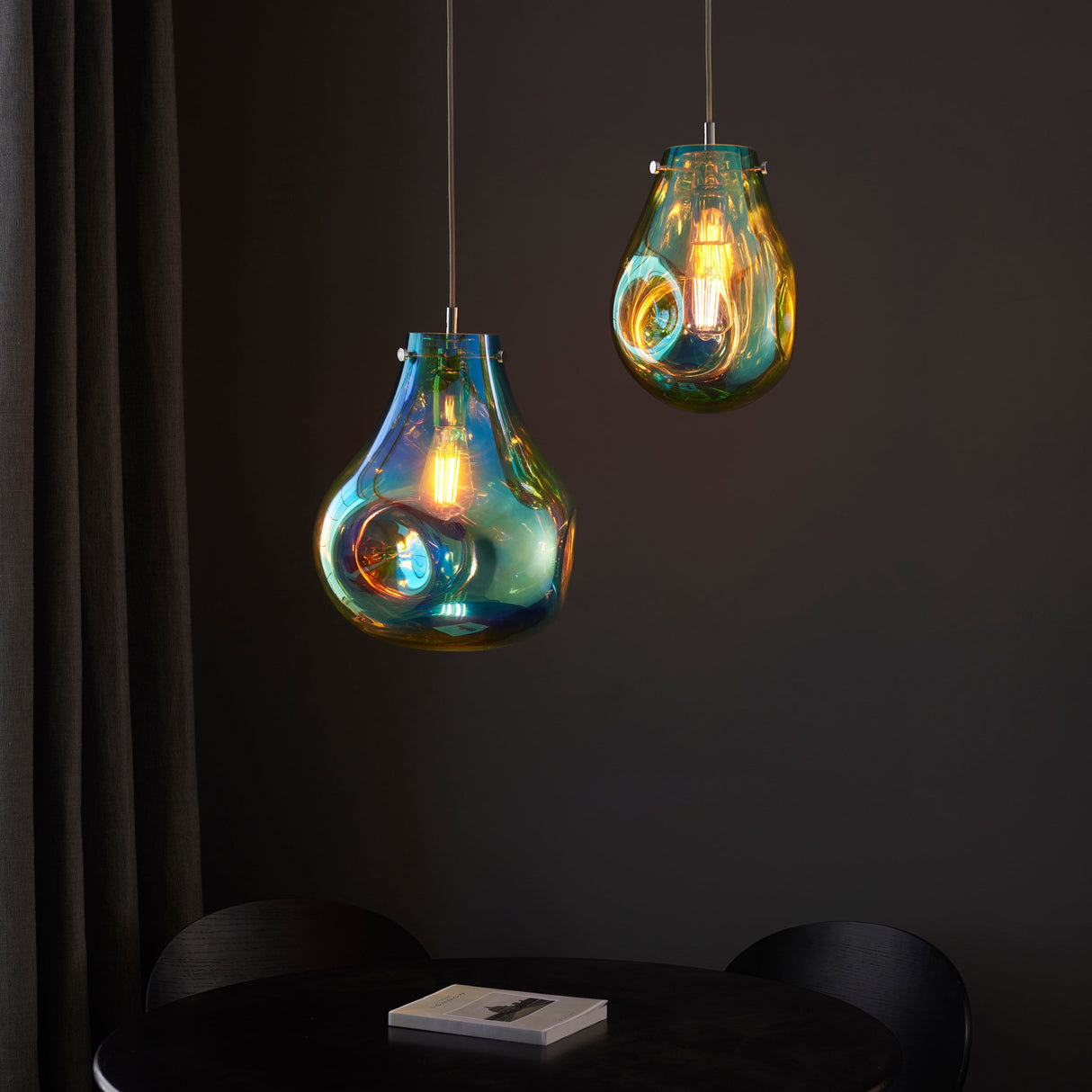 Amos Iris Pendant Petrol Small – from Amos Lighting + Home