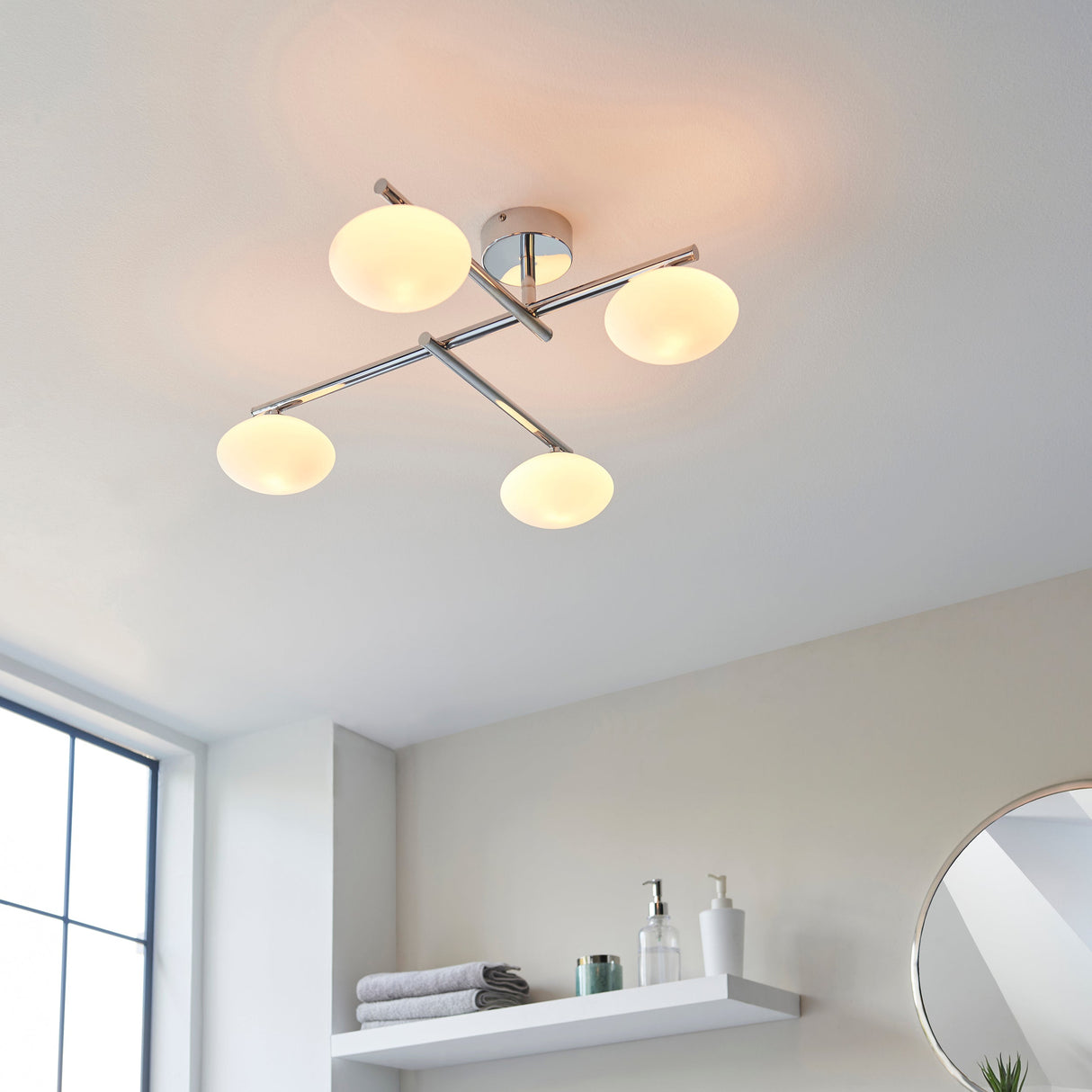 Amos Kuiper Bathroom Ceiling Light Chrome – from Amos Lighting + Home