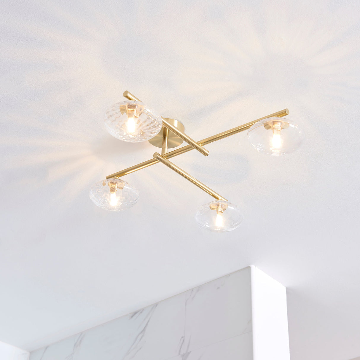 Amos Kuiper Bathroom Ceiling Light Satin Brass – from Amos Lighting + Home