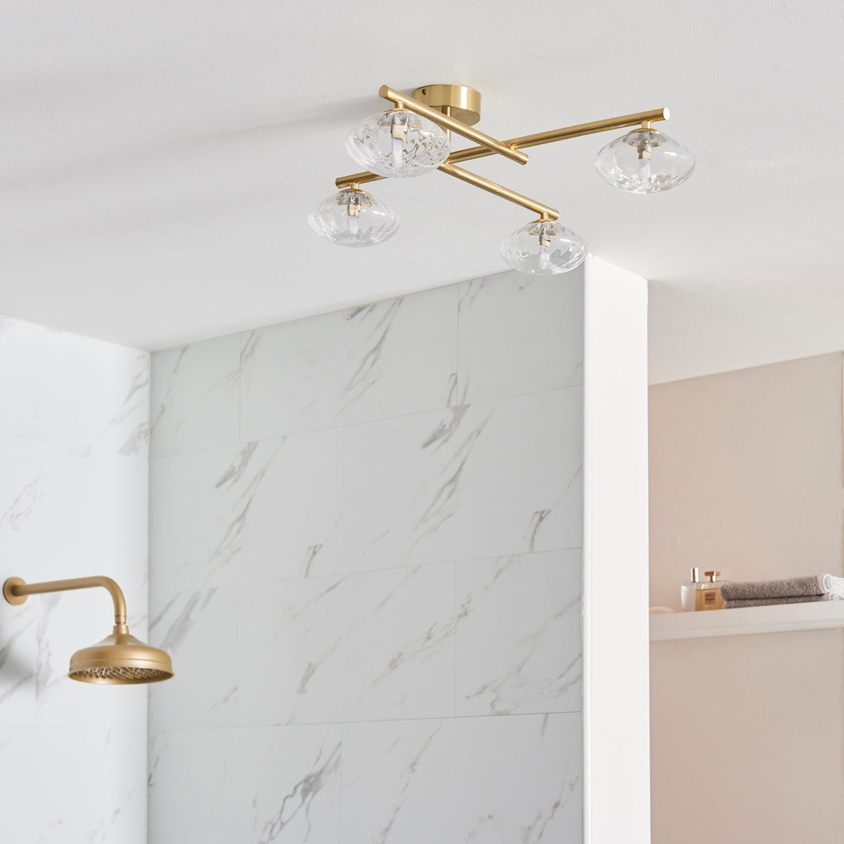 Amos Kuiper Bathroom Ceiling Light Satin Brass – from Amos Lighting + Home