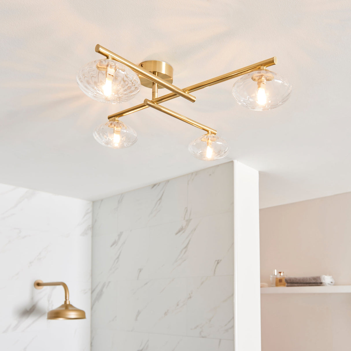 Amos Kuiper Bathroom Ceiling Light Satin Brass – from Amos Lighting + Home