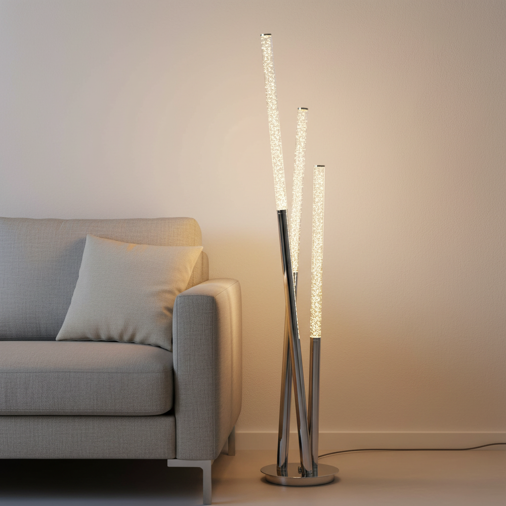amos-lighting-Endon-Glacier-3lt-Floor-Lamp-140cm-Polished-Chrome-Clear-Bubble-Acrylic-Grey-Sofa