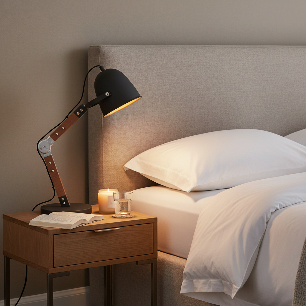 amos-lighting-Franklite-Arc-Wooden-Table-Lamp-Black-Gold-Bedside