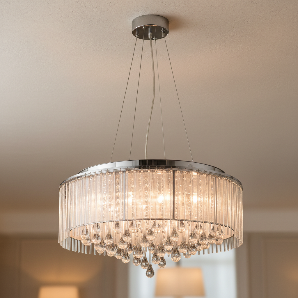 amos-lighting-Franklite-Spirit-Large-Pendant-Chrome-Crystal-Rods-Teardrop-Closeup-v2