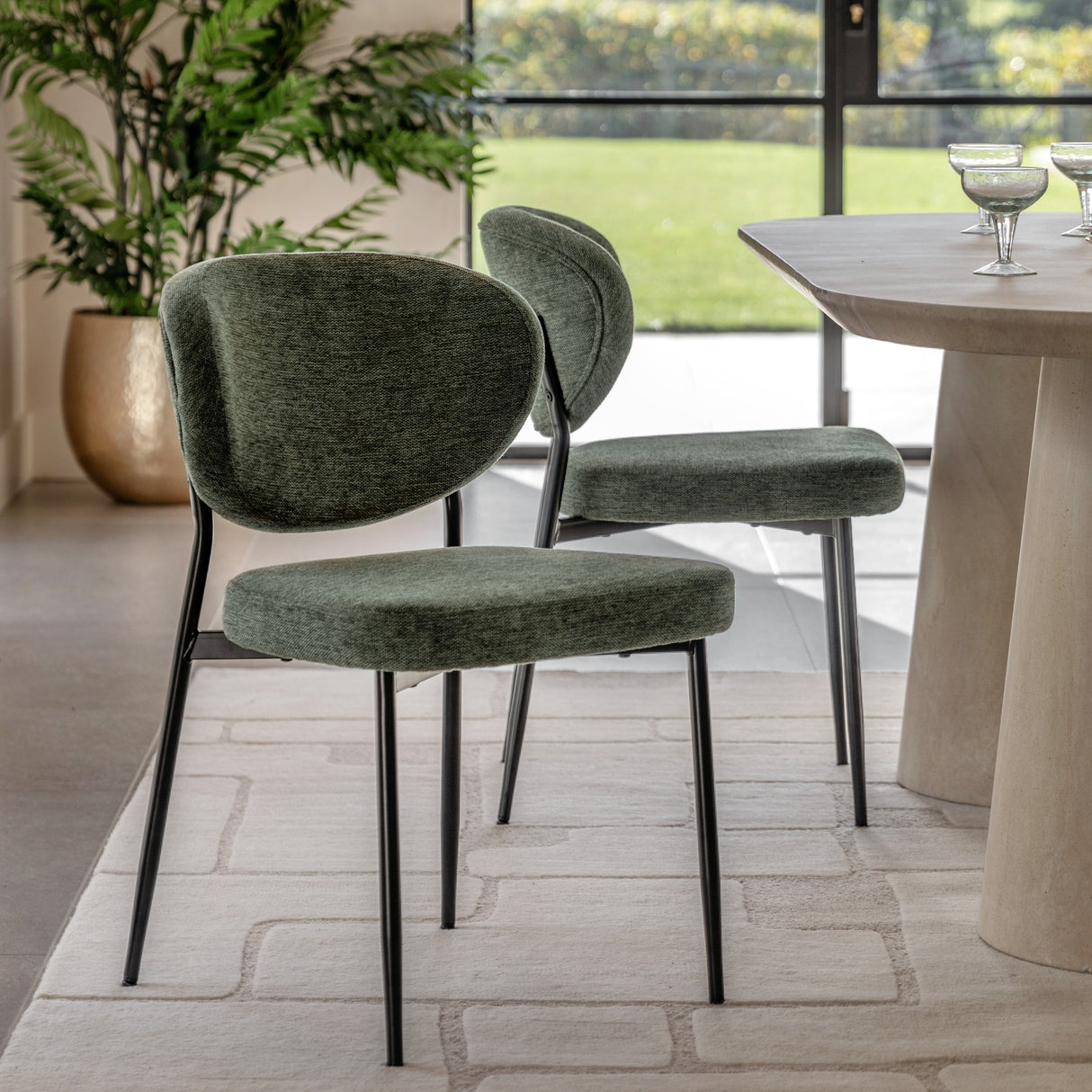Amos Oppo Dining Chair Green (2pk)