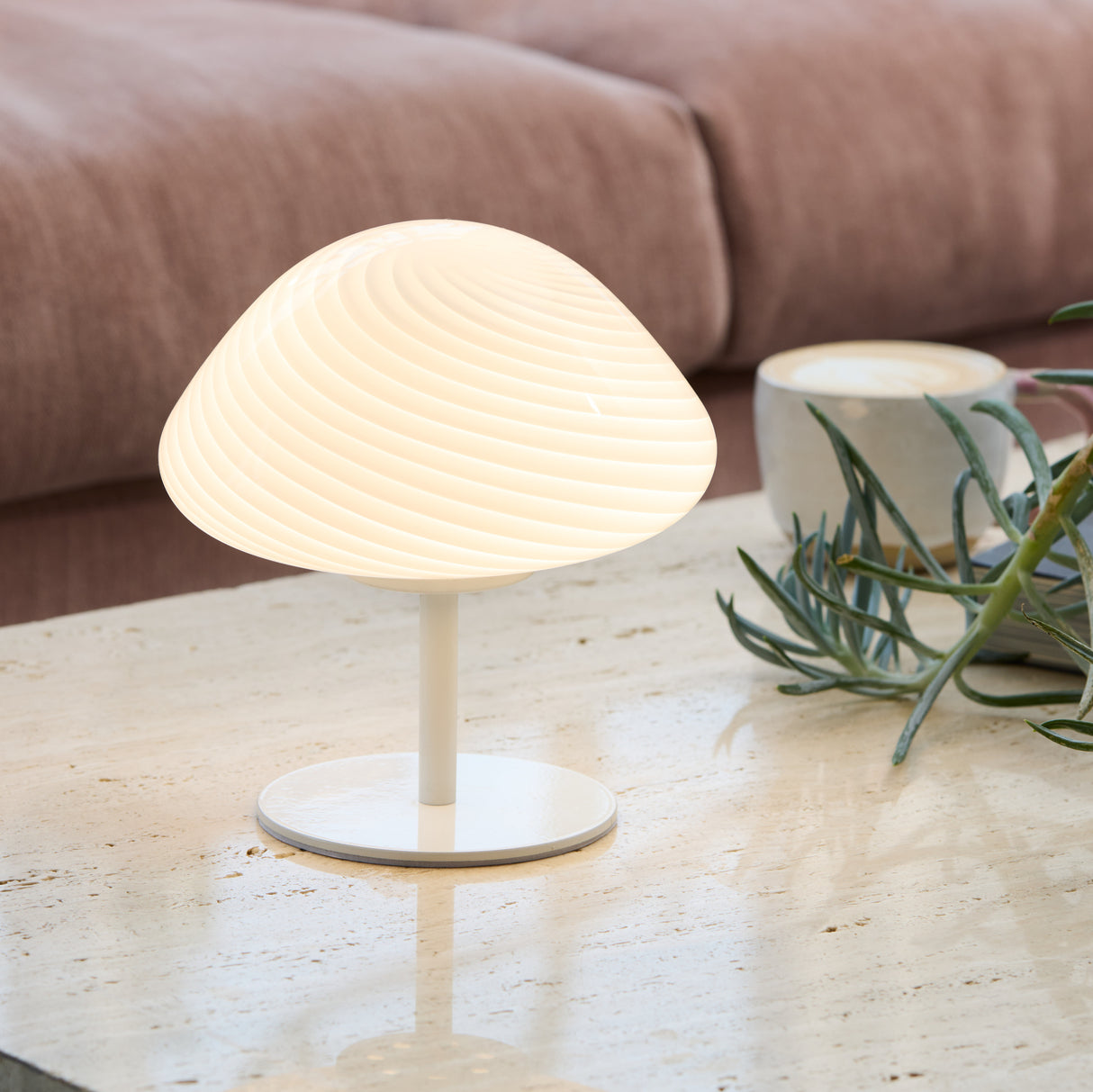Halo Design Candy Mini Mush Table Lamp White Glass