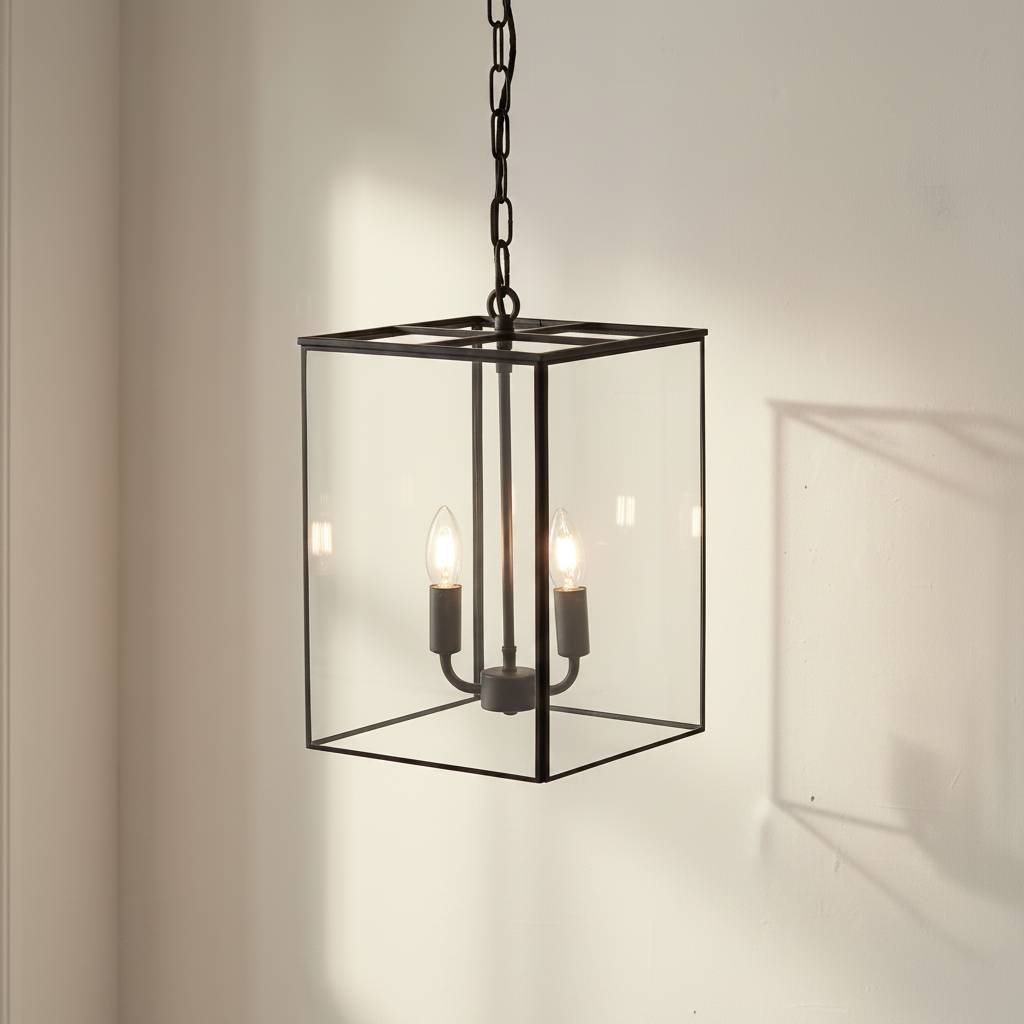 amos-lighting-Soho-Lighting-London-Lantern-Pendant-Crossbar-Small-Matt-Black-Closeup