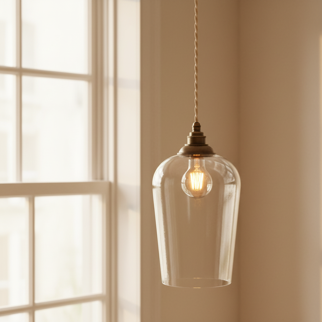 amos-lighting-Soho-Lighting-Milton-Clear-Glass-Pendant-Light-Old-English-Bronze-Linen-Twisted-Cable-Lifestyle