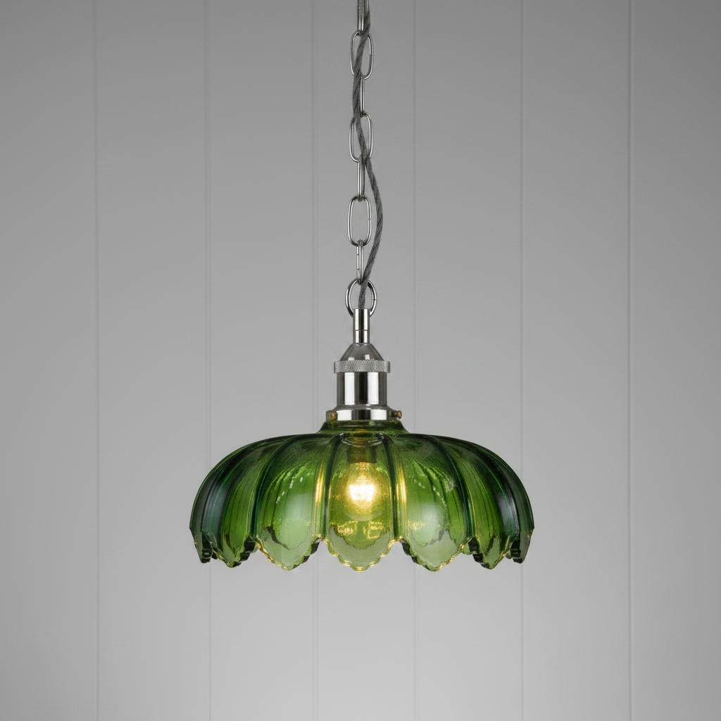 amos-lighting-Soho-Lighting-Organic-Flora-Green-Glass-Pendant-Light-Nickel-Grey-Twisted-Cable-Grey-Panel
