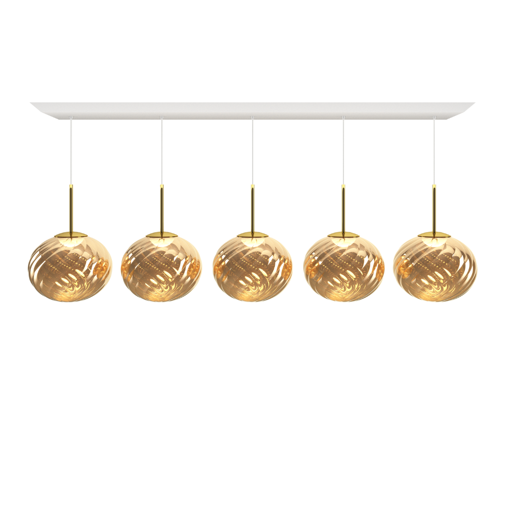 Tom Dixon Whirl Pendant System 30cm Linear Gold LED