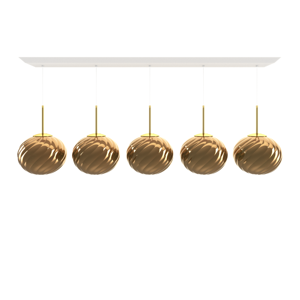Tom Dixon Whirl Pendant System 30cm Linear Gold LED