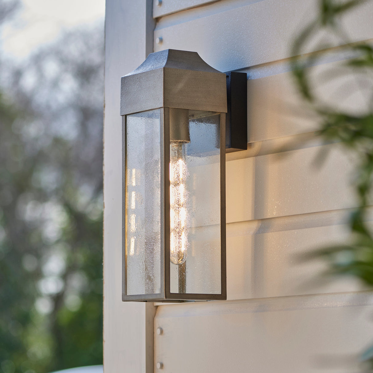 Amos Lotus Outdoor Wall Light Brushed Silver – from Amos Lighting + Home