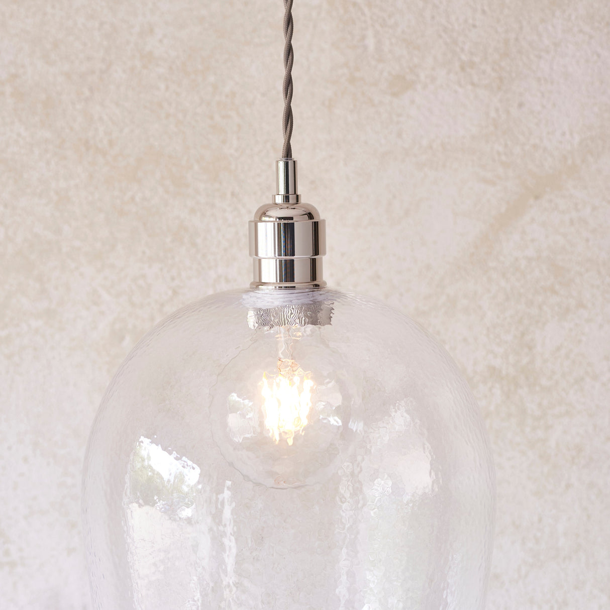 Amos Lucid Large Pendant Dimpled Glass – from Amos Lighting + Home