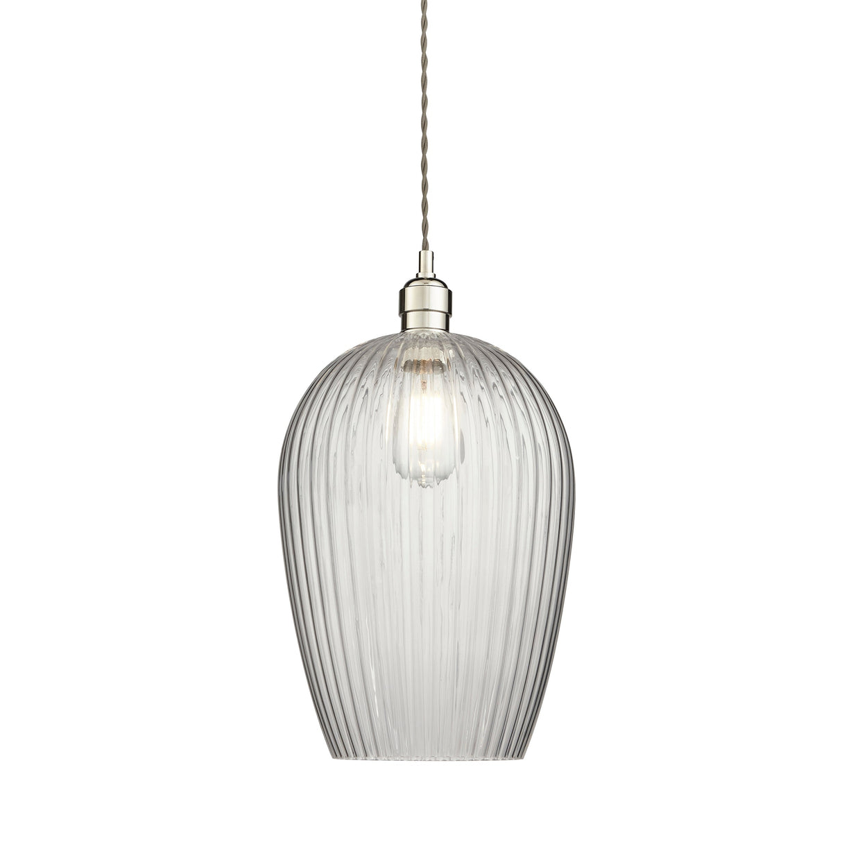 Amos Lucid Large Pendant Ribbed Glass – from Amos Lighting + Home