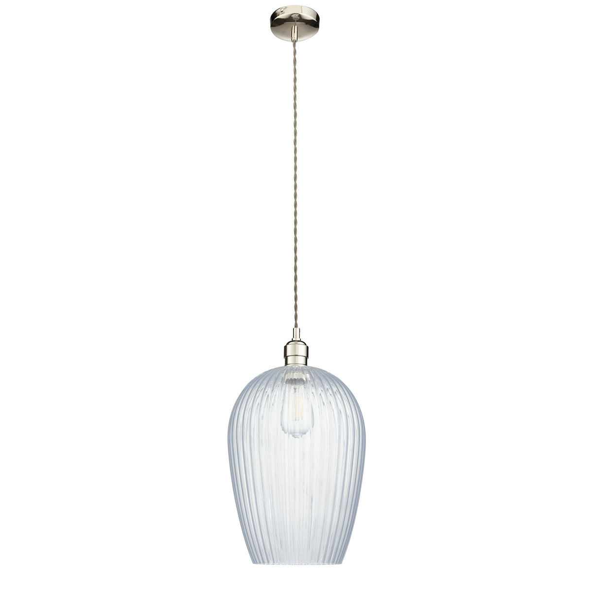 Amos Lucid Large Pendant Ribbed Glass – from Amos Lighting + Home