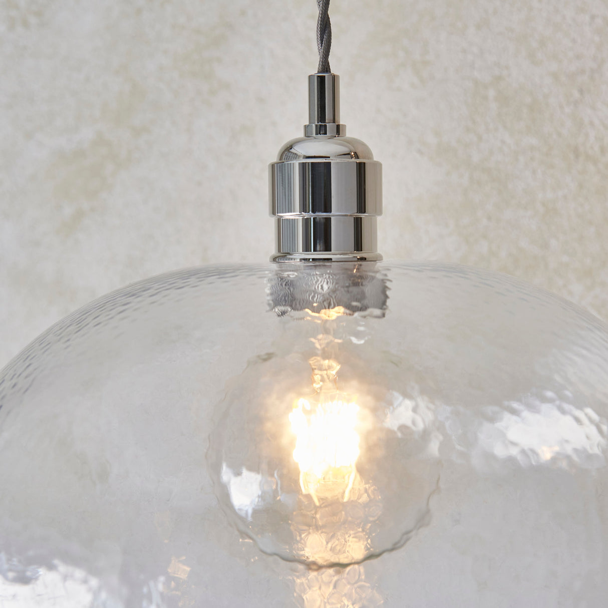 Amos Lucid Medium Pendant Dimpled Glass – from Amos Lighting + Home