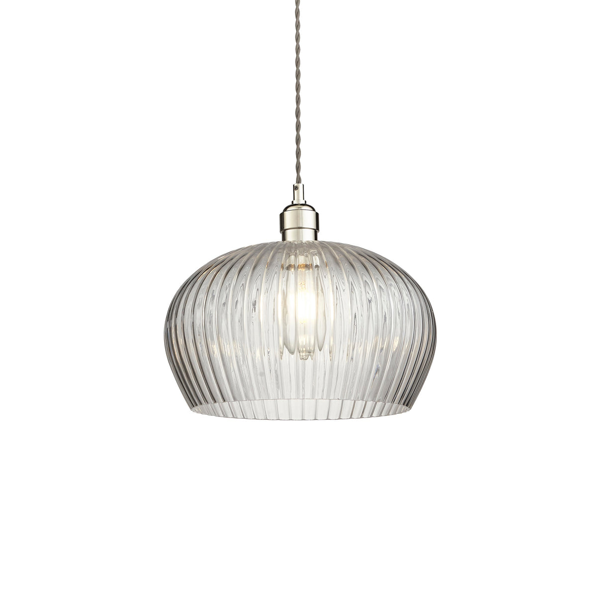 Amos Lucid Medium Pendant Ribbed Glass – from Amos Lighting + Home