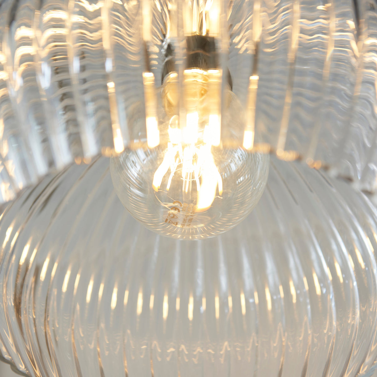 Amos Lucid Medium Pendant Ribbed Glass – from Amos Lighting + Home