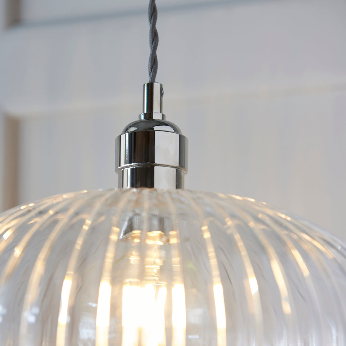 Amos Lucid Medium Pendant Ribbed Glass – from Amos Lighting + Home