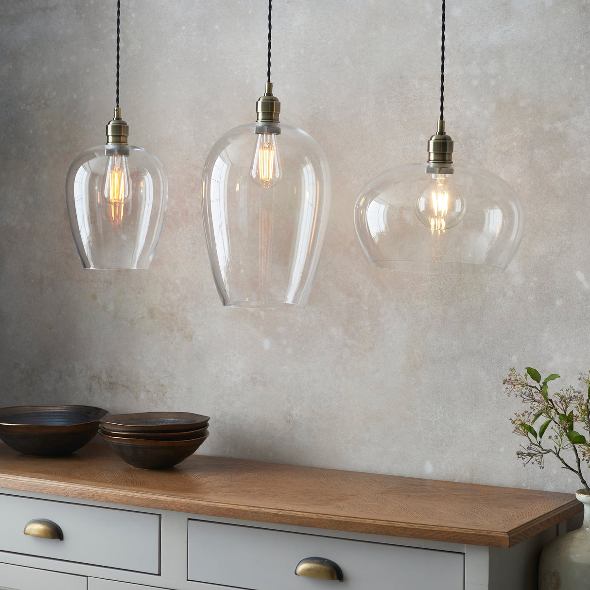 Amos Lucid Pendant Antique Brass Large – from Amos Lighting + Home