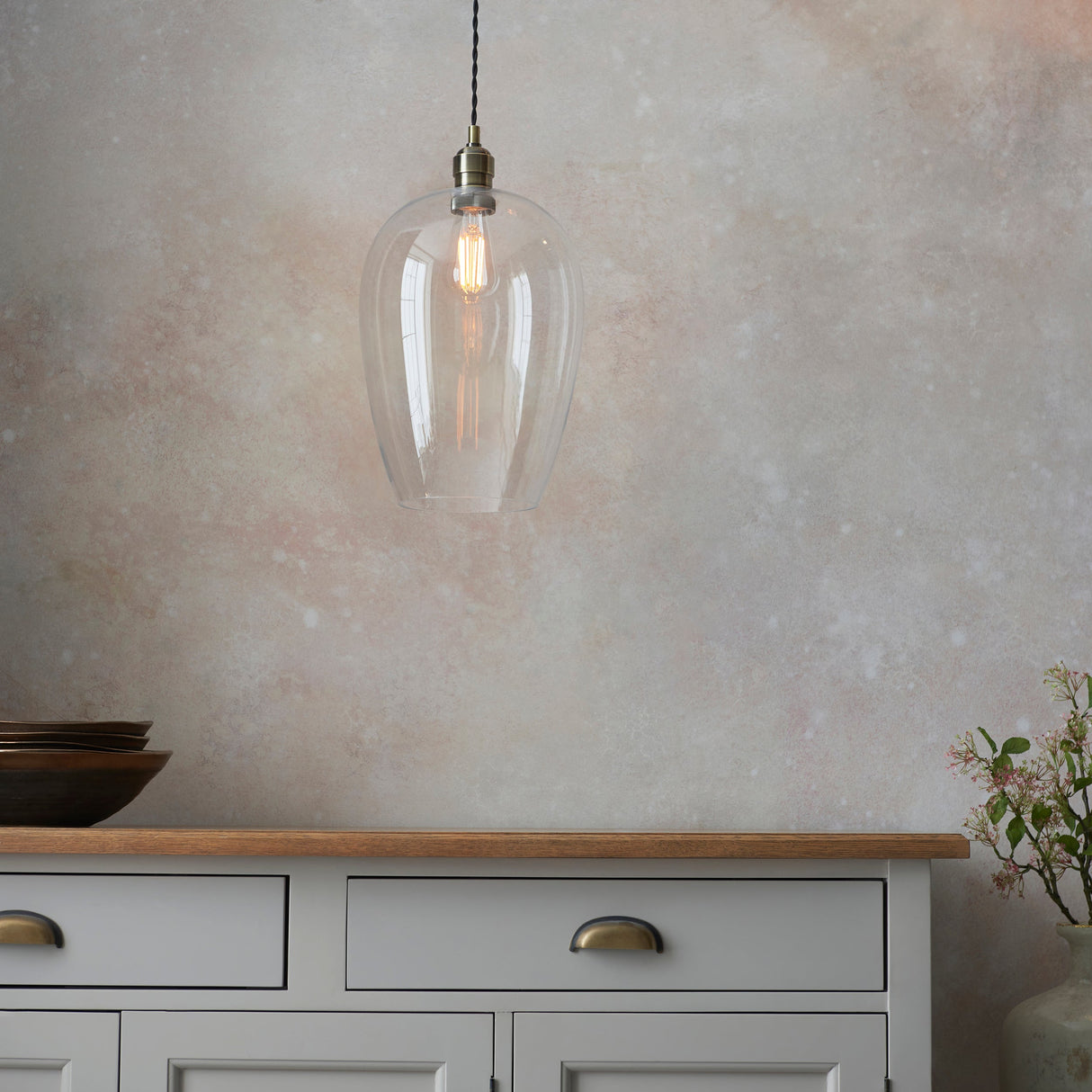 Amos Lucid Pendant Antique Brass Large – from Amos Lighting + Home