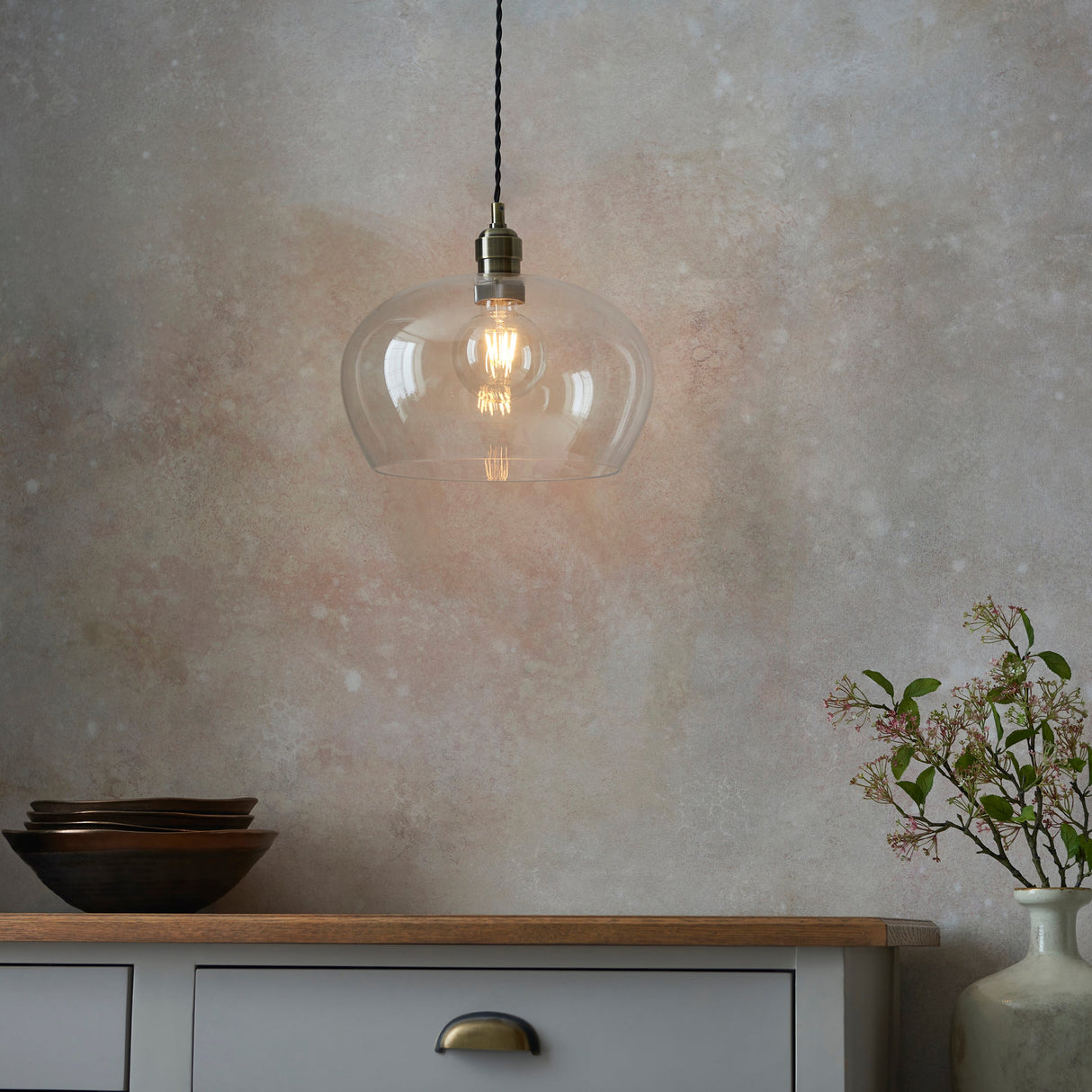 Amos Lucid Pendant Antique Brass Medium – from Amos Lighting + Home