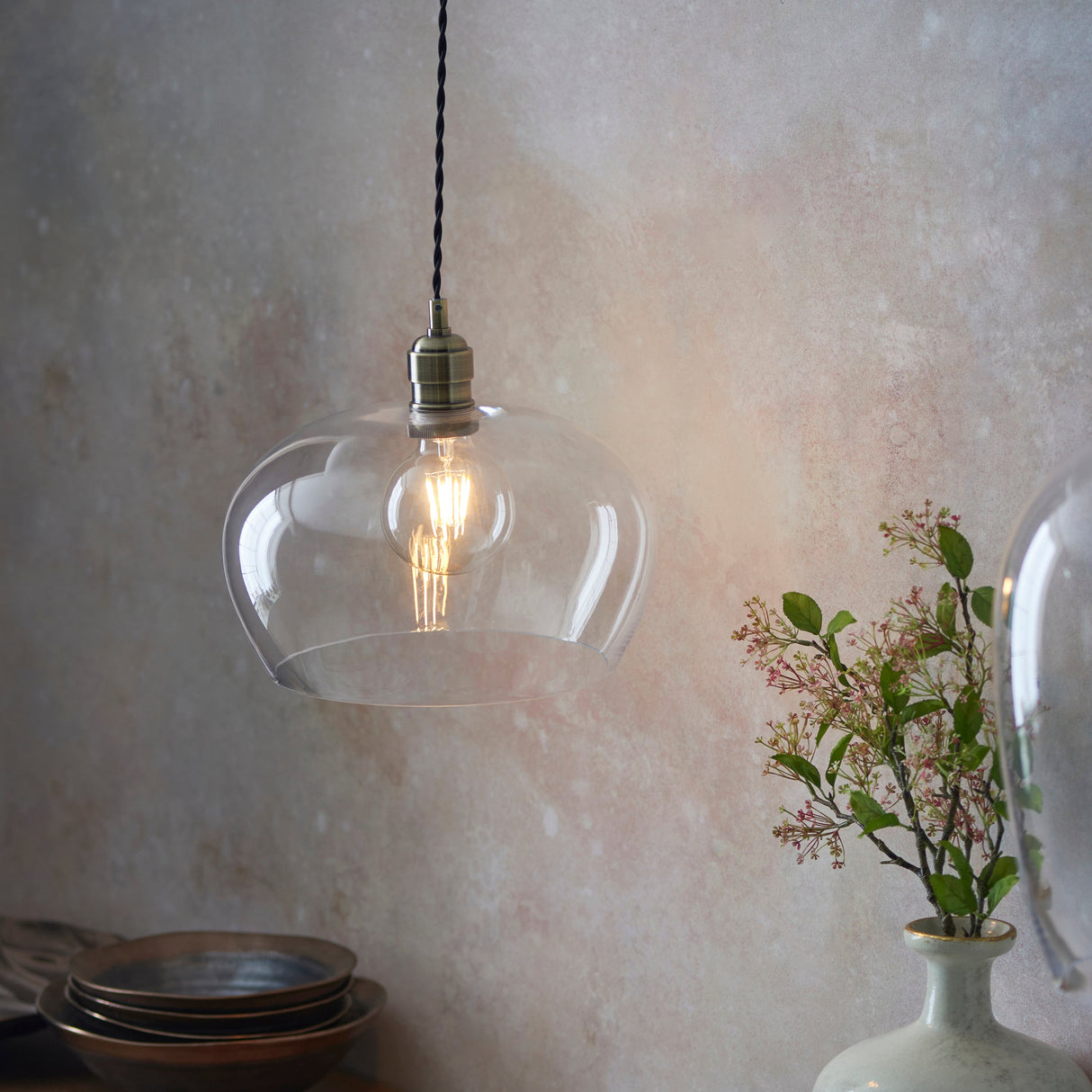 Amos Lucid Pendant Antique Brass Medium – from Amos Lighting + Home