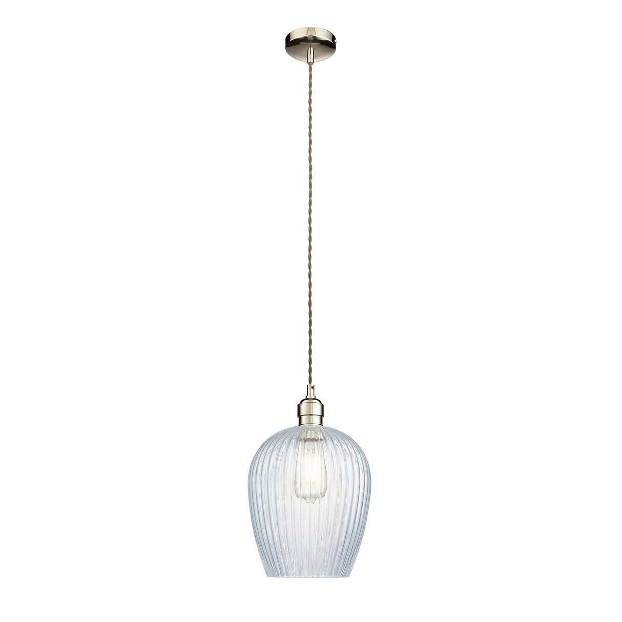 Amos Lucid Pendant Polished Nickel Ribbed Glass – from Amos Lighting + Home