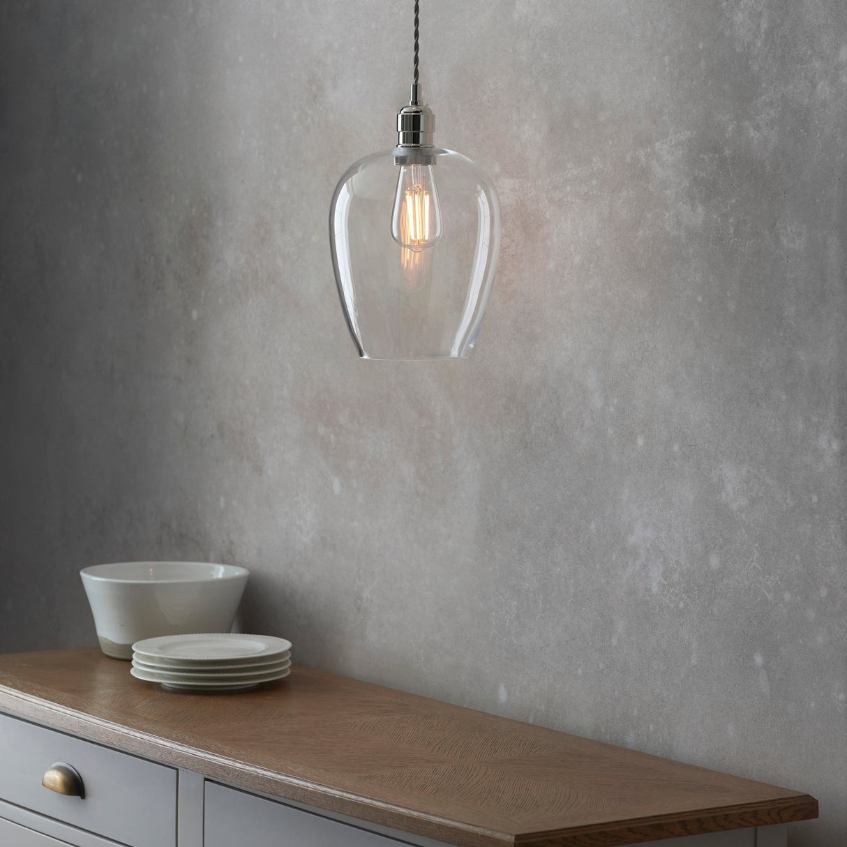 Amos Lucid Pendant Polished Nickel Small – from Amos Lighting + Home