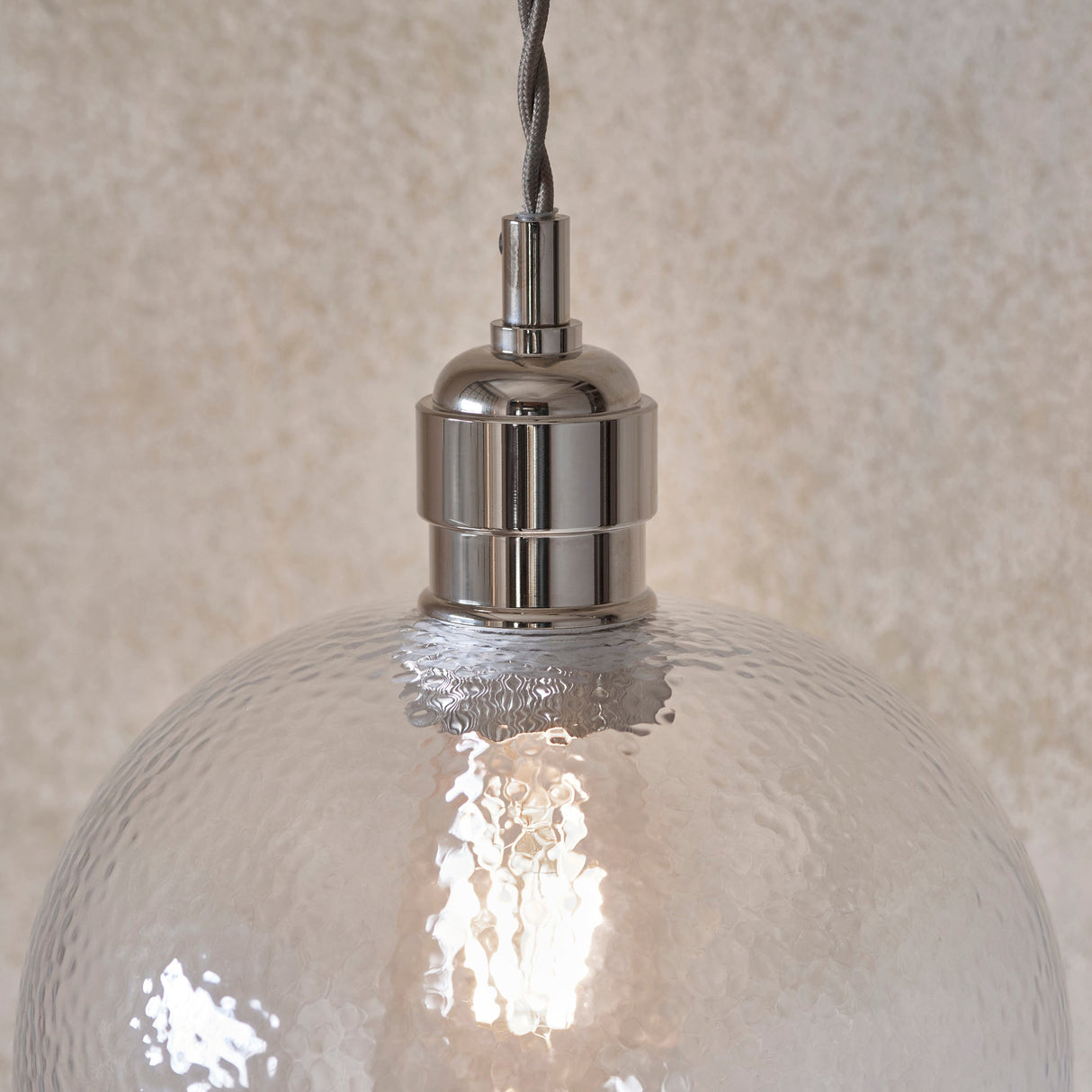 Amos Lucid Small Pendant Dimpled Glass – from Amos Lighting + Home