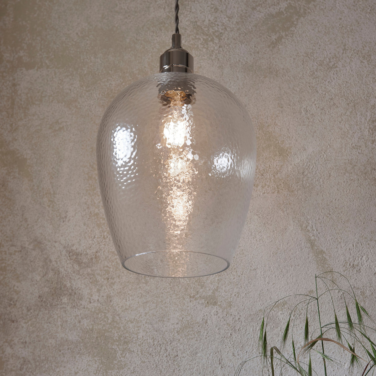 Amos Lucid Small Pendant Dimpled Glass – from Amos Lighting + Home
