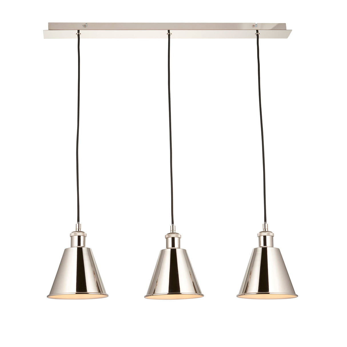 Amos Maine 3 Bar Pendant Polished Nickel – from Amos Lighting + Home