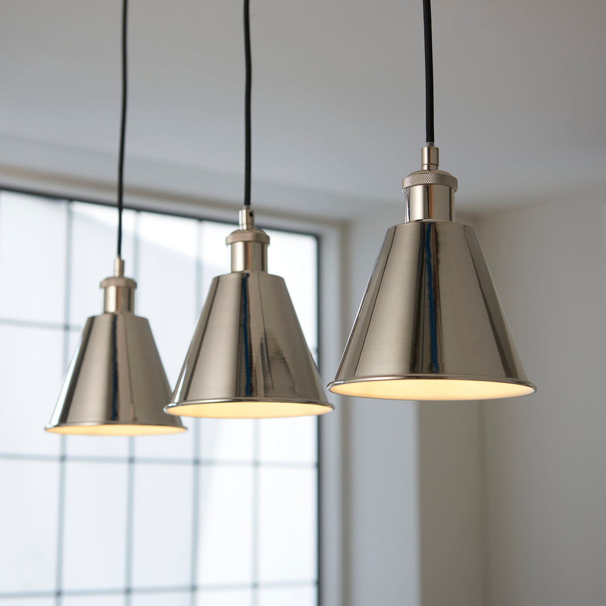 Amos Maine 3 Bar Pendant Polished Nickel – from Amos Lighting + Home