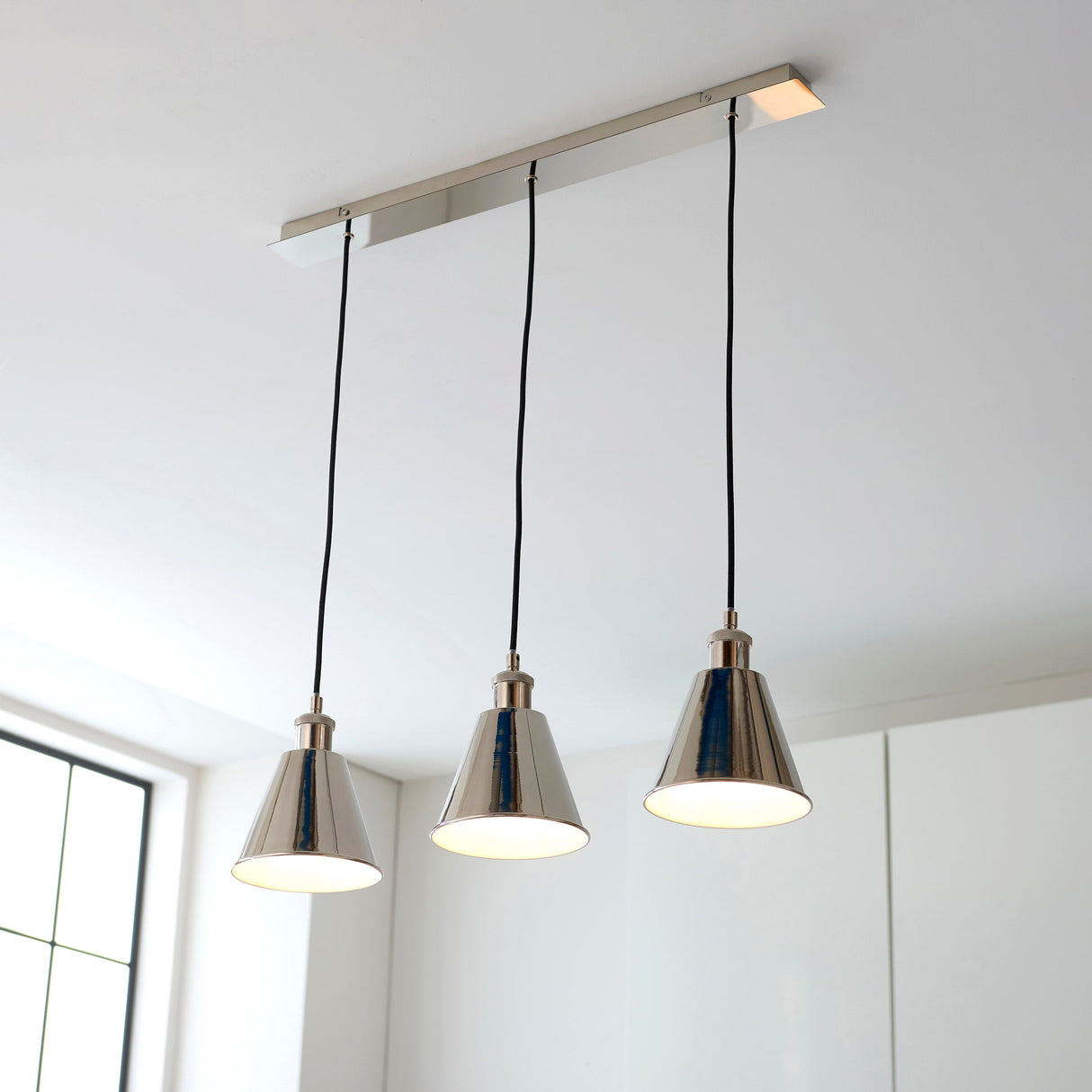 Amos Maine 3 Bar Pendant Polished Nickel – from Amos Lighting + Home