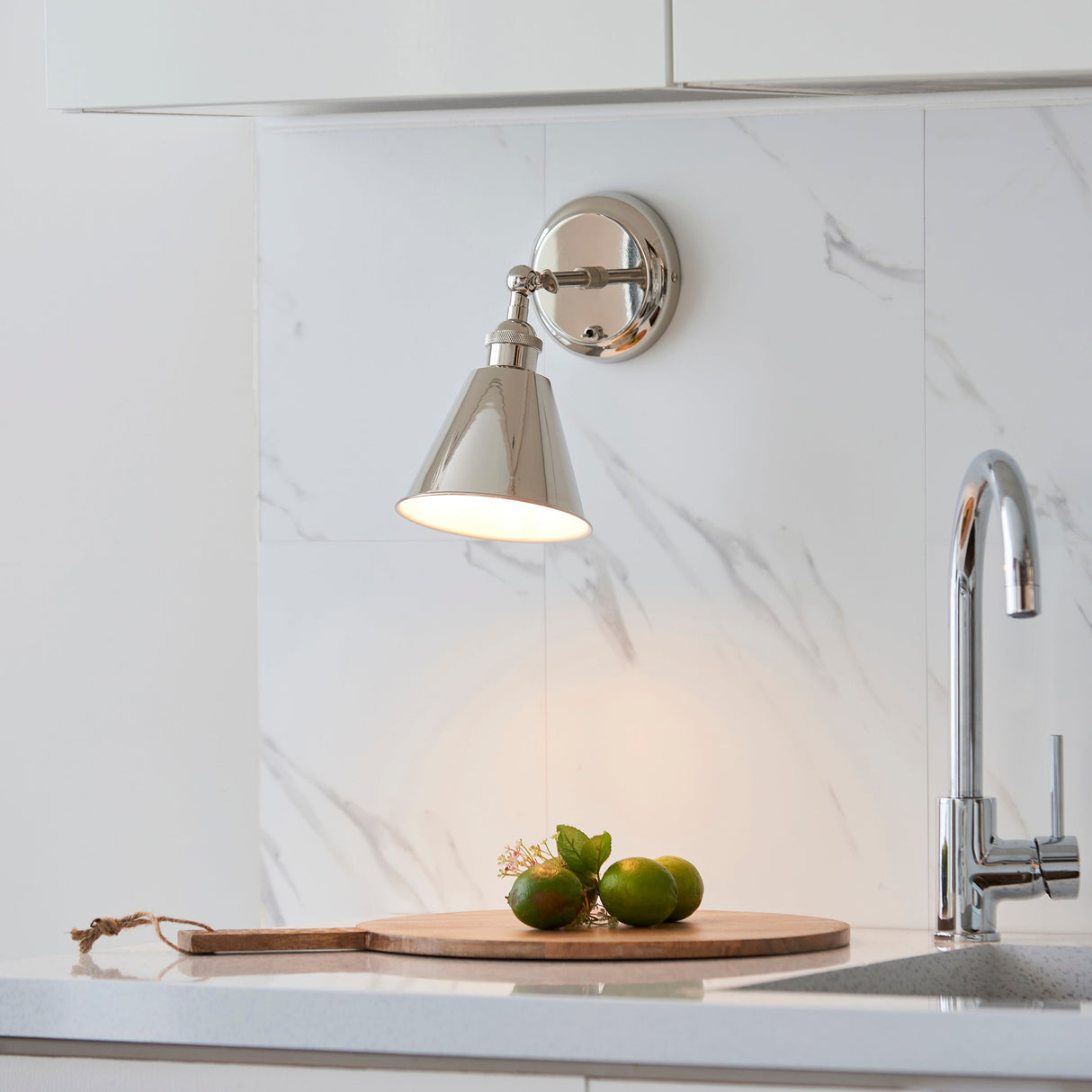 Amos Maine Wall Light Polished Nickel – from Amos Lighting + Home