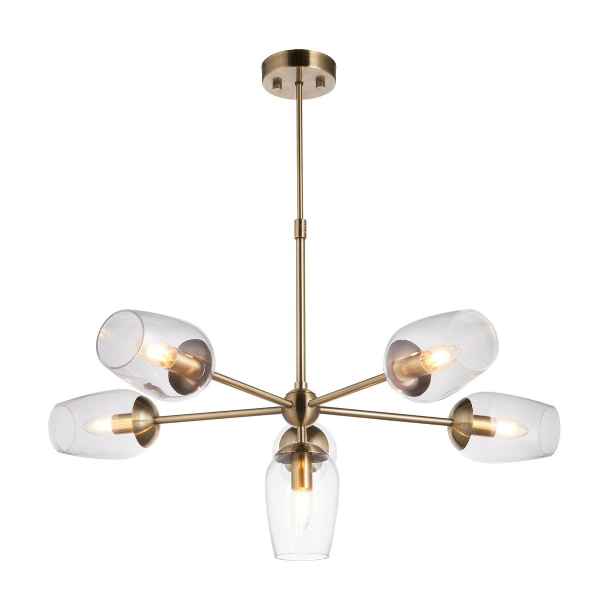 Amos Mansion 6 Light Pendant Antique Brass – from Amos Lighting + Home