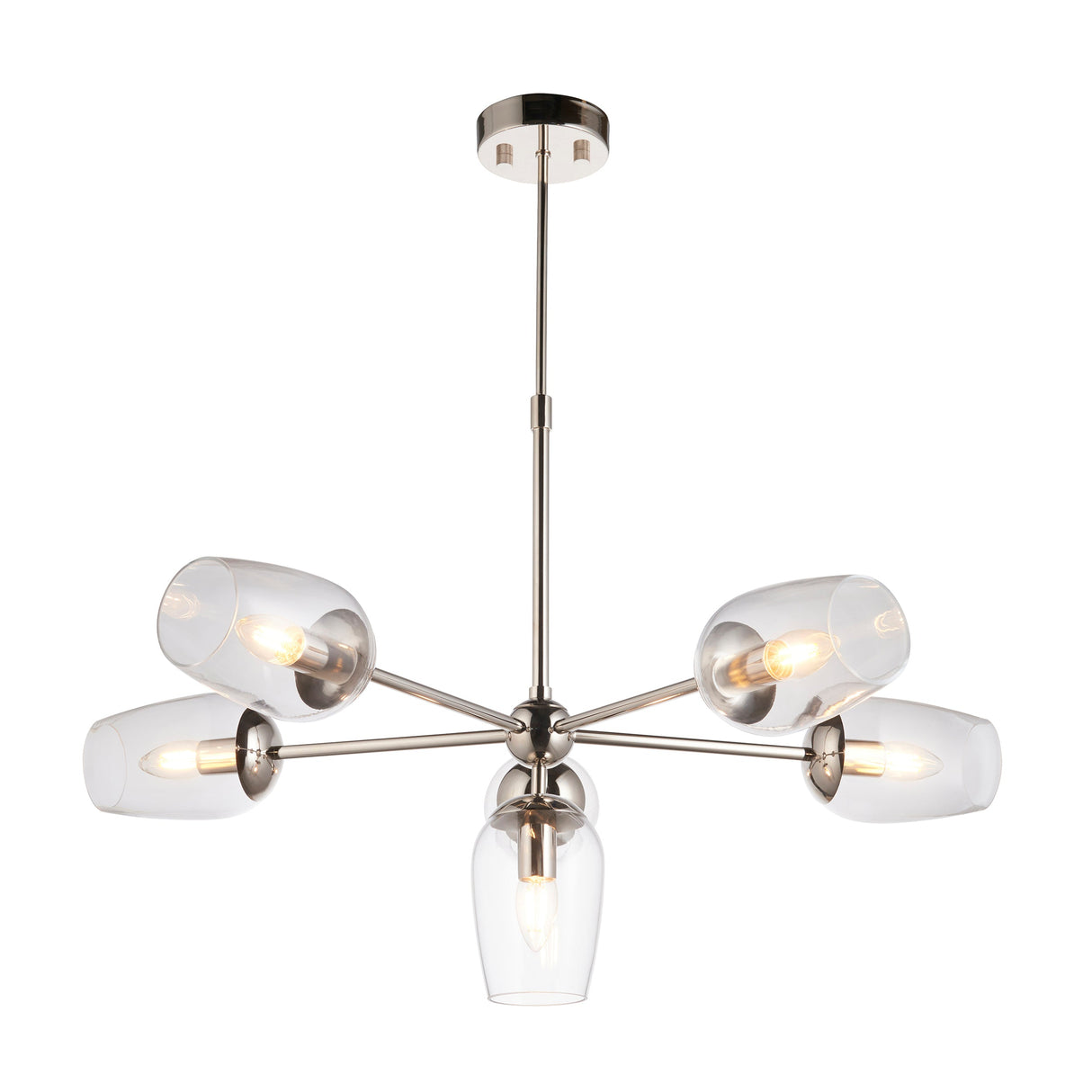 Amos Mansion 6 Light Pendant Polished Nickel – from Amos Lighting + Home