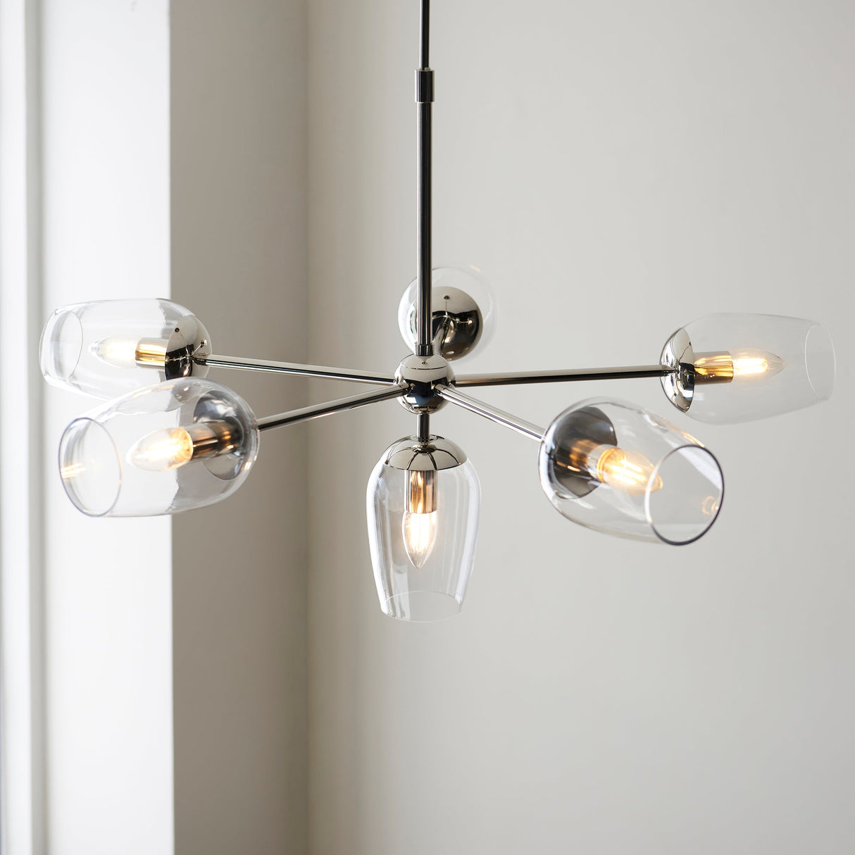 Amos Mansion 6 Light Pendant Polished Nickel – from Amos Lighting + Home