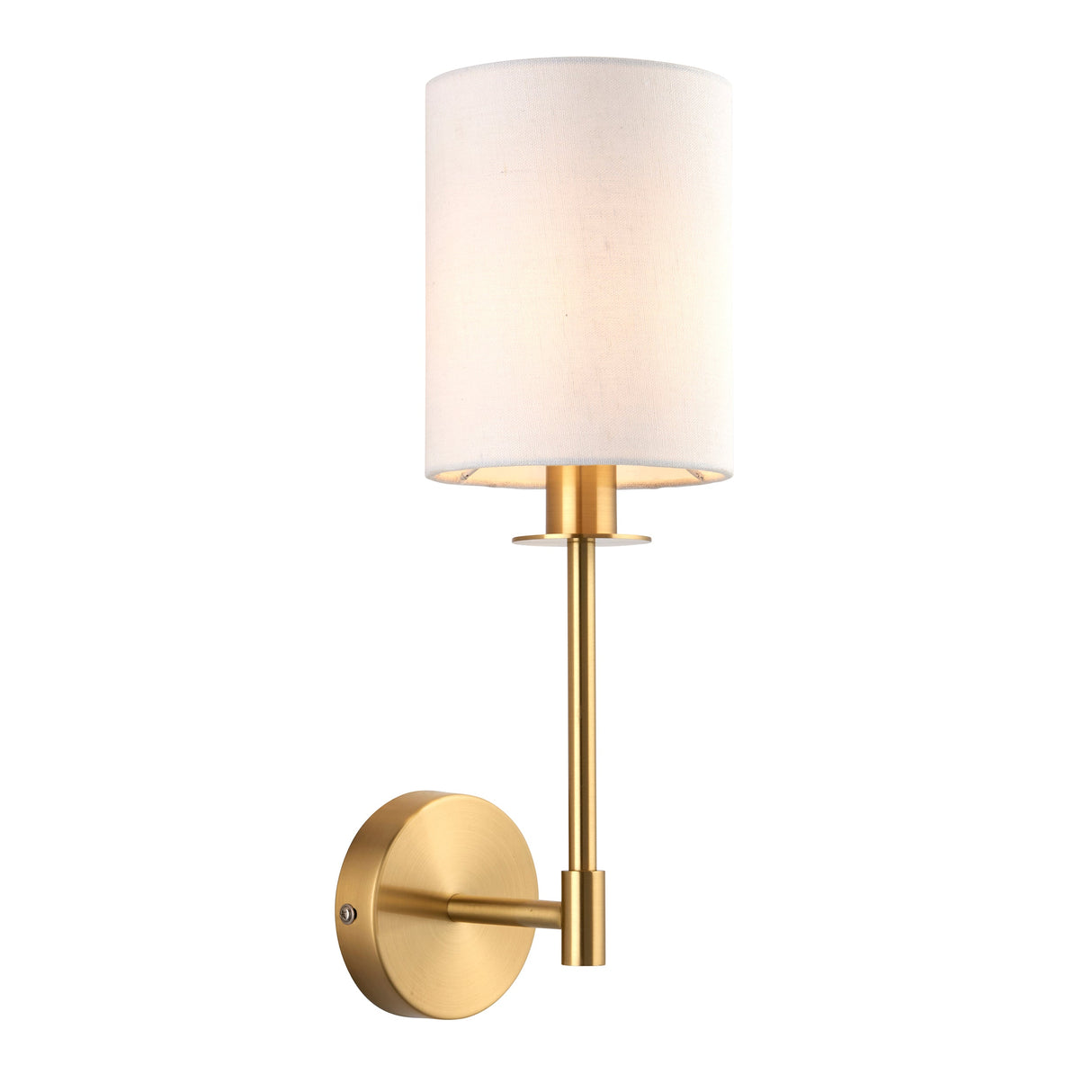 Amos Minerva Wall Light Satin Brass with Shade – from Amos Lighting + Home