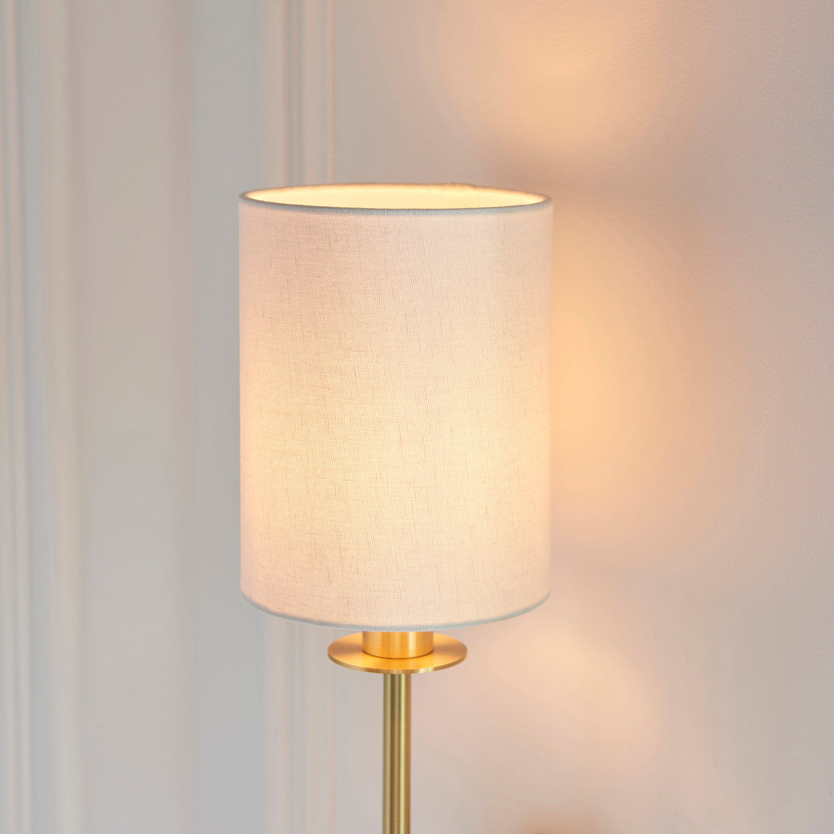 Amos Minerva Wall Light Satin Brass with Shade – from Amos Lighting + Home