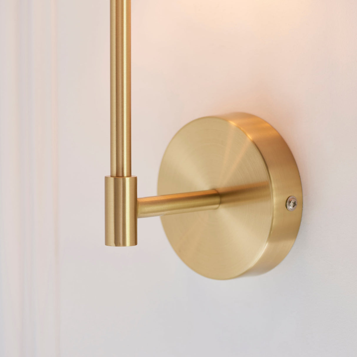 Amos Minerva Wall Light Satin Brass with Shade – from Amos Lighting + Home