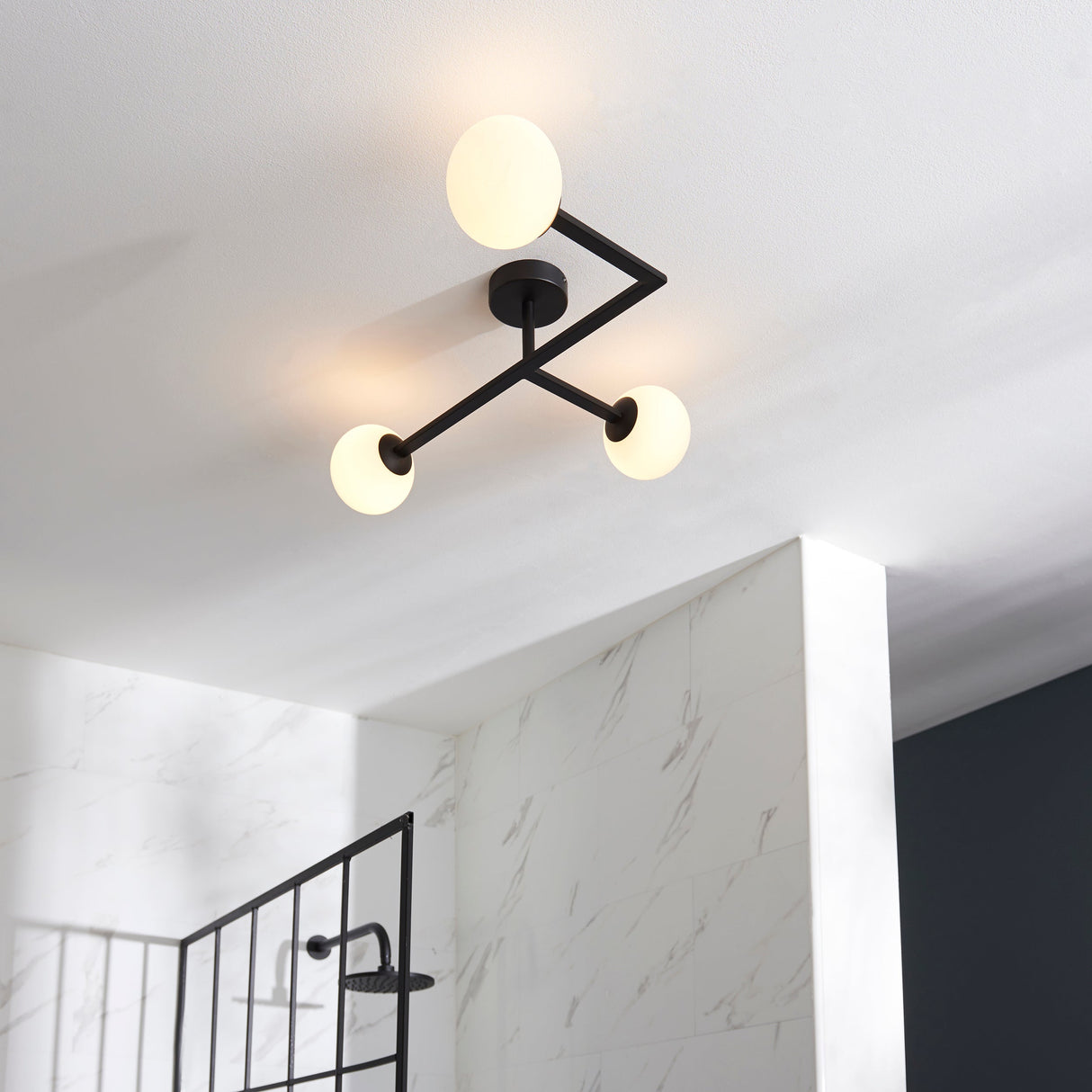 Amos Nebula Bathroom Ceiling Light Black – from Amos Lighting + Home